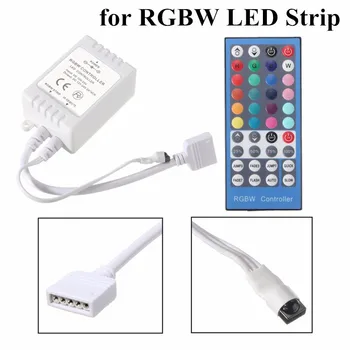

CLAITE 40 Keys RGBW Controller IR Remote Dimmer Receiver DC12-24V For SMD 5050 3528 2835 3014 LED Strip RGB White Light