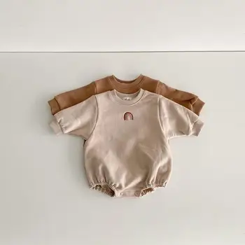 Tuta neonato a maniche lunghe o-collo arcobaleno neonato tuta per ragazzi e ragazze
