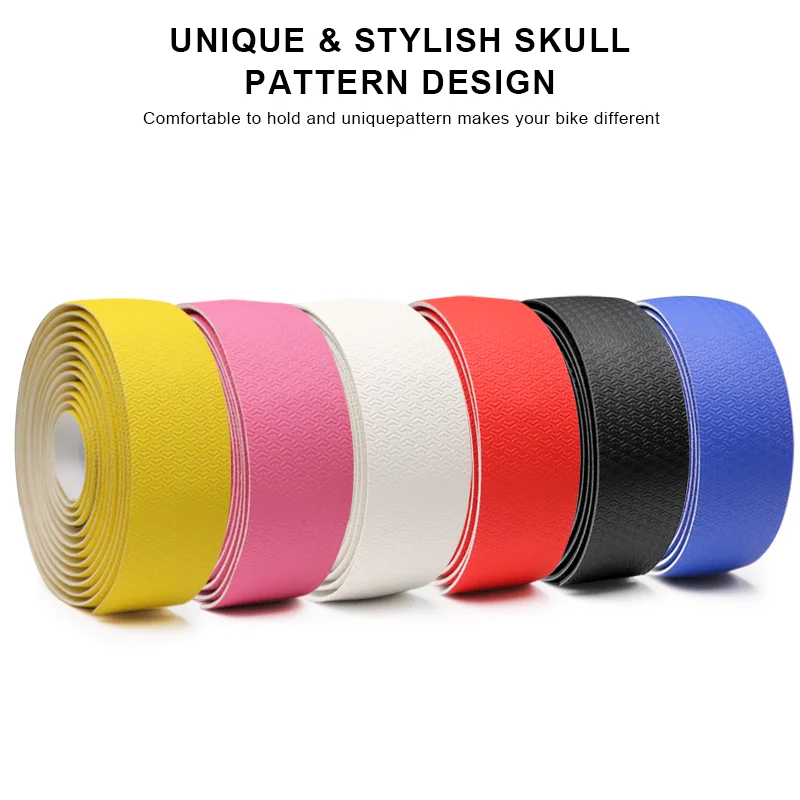 Bike Handlebar Tape Bicycle Grips Bike Handlebar Tape PU+EVA Leather Anti-Slip Shockproof Bicycle Handle Bar Wrap Strap Racing Fixed Gear Belt Cycling Accessories