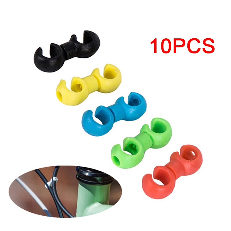 10pcs Bicycle Brake Cable Clips S Style Buckle Clip Brake Cable