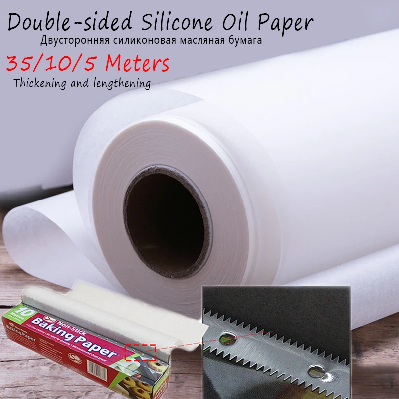 

35/10/5M NonStick Cookie Sheet Parchment Paper Baking Sheets Pan Line Paper Oil Paper Butter Non-stick Paper