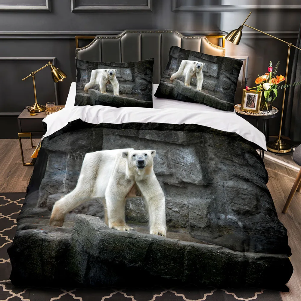 Cube-Animals Bedding Set Single Twin Full Queen King Size Bear Bed Set Aldult Kid Bedroom Duvetcover Sets 3D Anime 030 pillow sham Bedding Sets
