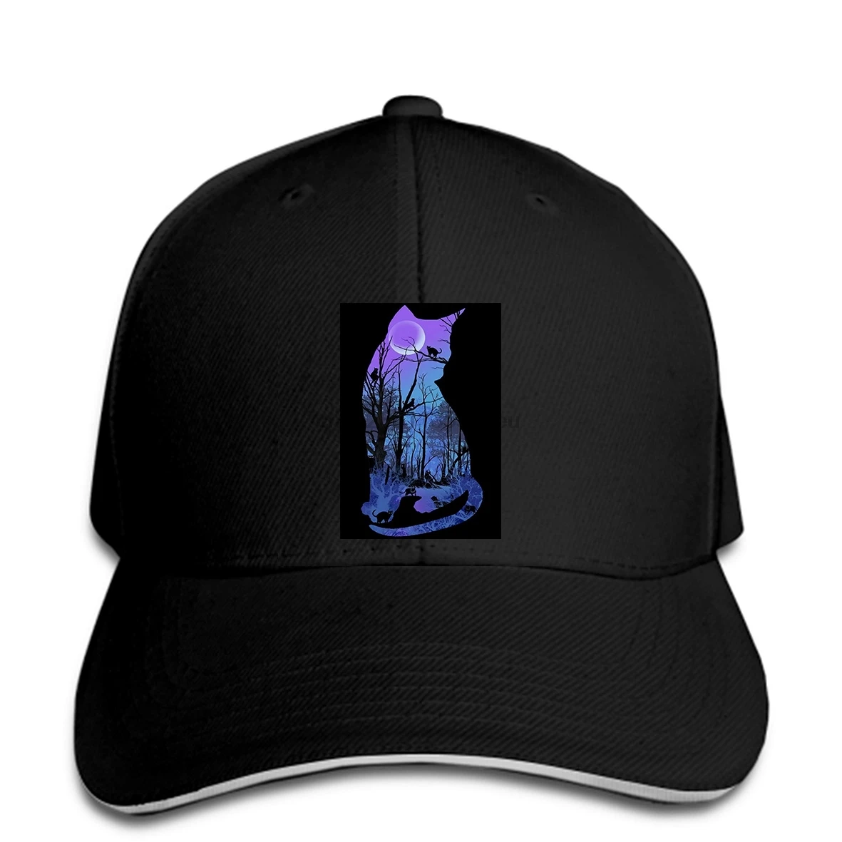 Фиолетовый Луна кошки Wicca Pagan snapback шляпа
