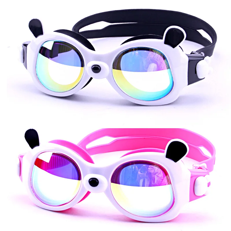 

Electroplated CHILDREN'S Swimming Goggles Playful Cute Big Box Plain Glass Swimming Goggles High-definition Kids Men And Women C
