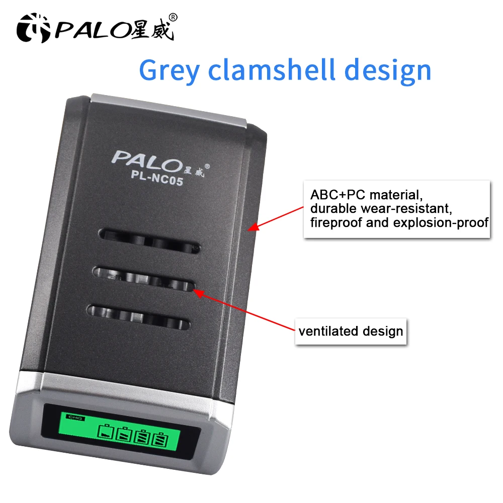 C905W ЖК-дисплей PALO зарядное устройство для никель-металл-гидридных аккумуляторов AA/AAA+ 4 шт. AA аккумуляторные батареи AA NiMh Batter