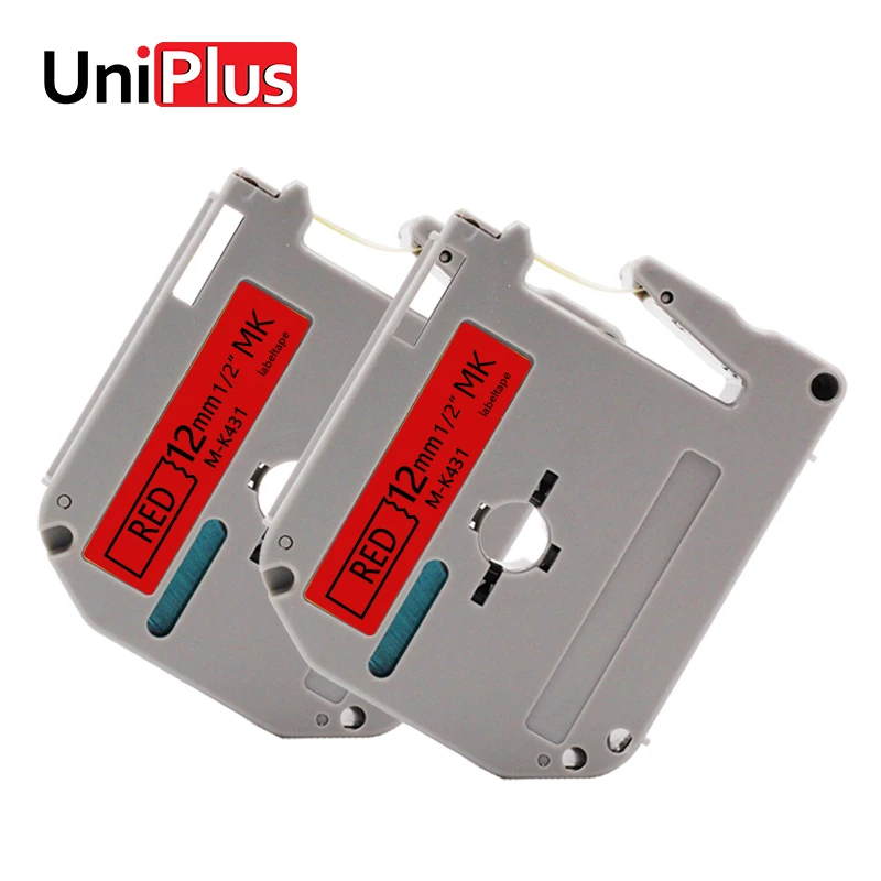 

UniPlus 2pcs Black on Red Labeling Tapes MK431 for Brother MK-431 M-K431 12mm PT-80 PT-70HOT PT-70 p-touch Label Printer Ribbon