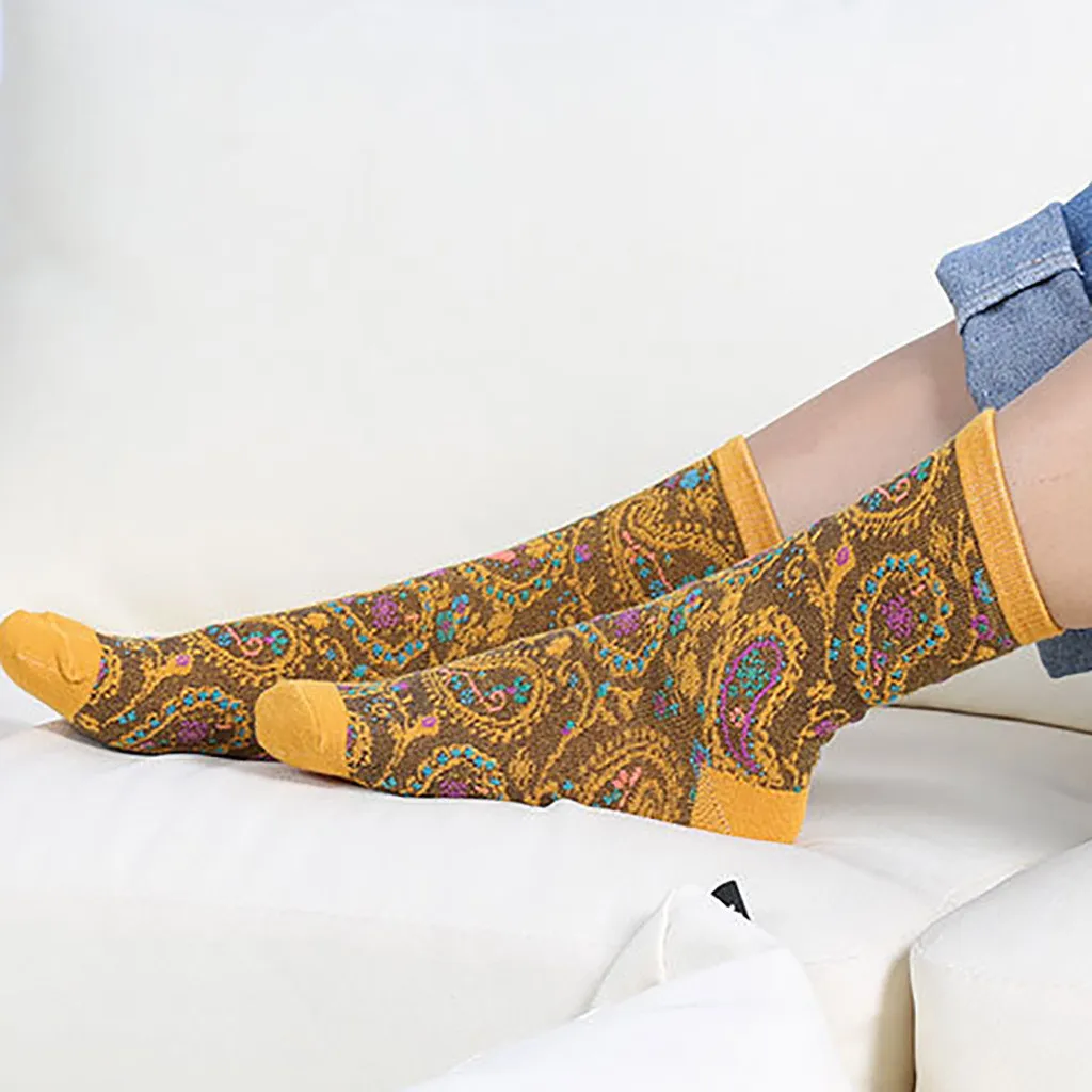 Женские хлопковые носки без пятки с тотем в этническом стиле женские новые японские в форме трубы носки чулочно-носочные изделия для студентов Y12.13