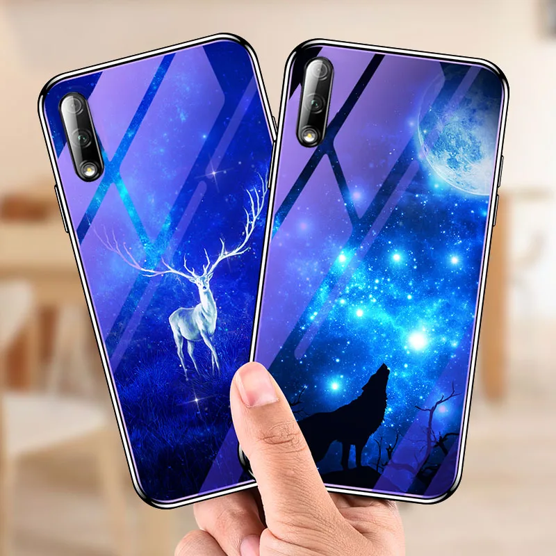 Для huawei Nova 5i Pro 4 4E 5 Чехол 7H анти-Взрывающийся синий свет закаленное стекло задняя крышка для Honor 9X Pro 10 Lite 20 7X 8X 8C