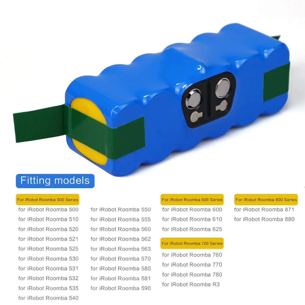 Литий-ионный аккумулятор Батарея 14,8 V 6.4Ah для iRobot Roomba 500 600 700 800 серии 510 530 550 560 580 620 630 650 760 770 780 790 870 880 R3
