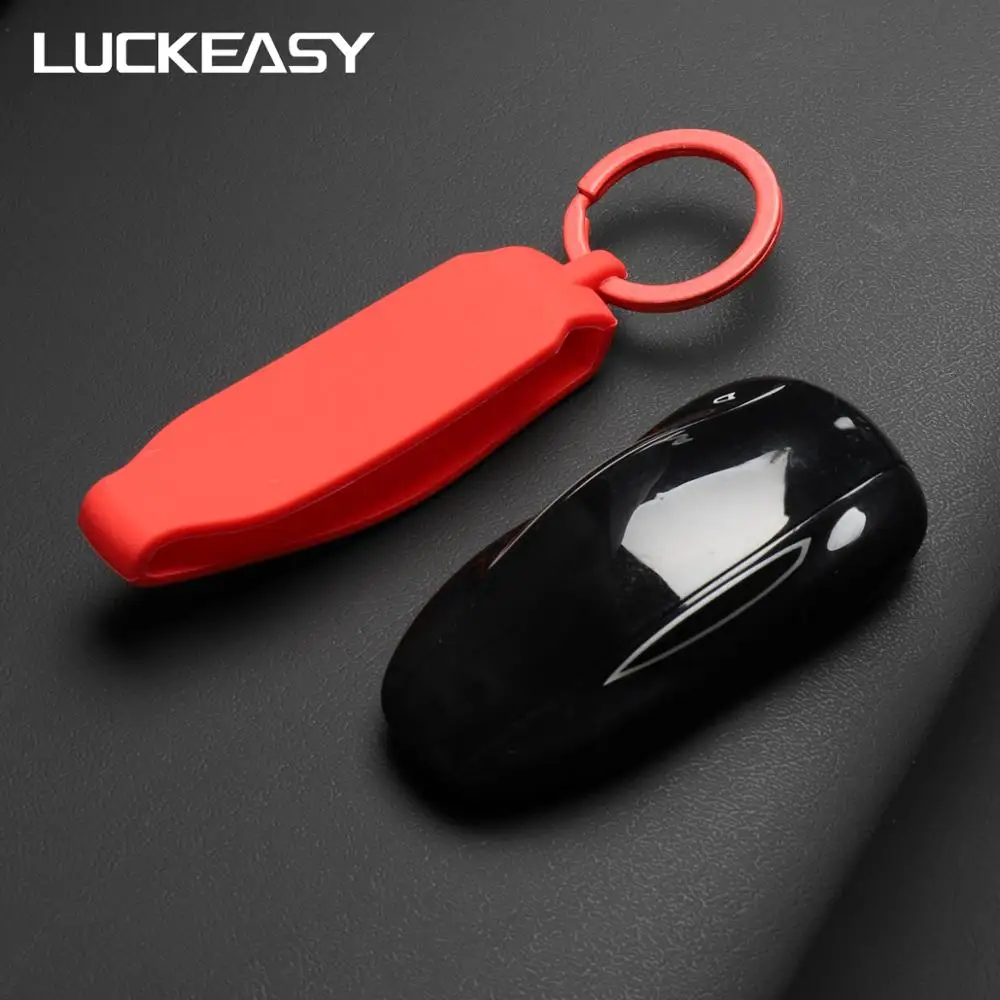LUCKEASY защита для ключей для Tesla модель X/S/3- бикини кольцо для ключей красный/серый/черный