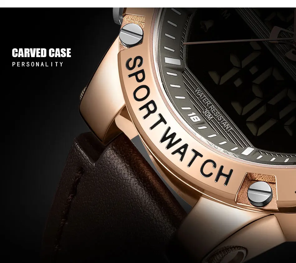 Мужские часы Топ люксовый бренд мужские кожаные спортивные часы NAVIFORCE Мужские кварцевые светодиодный цифровые часы водонепроницаемые военные наручные часы