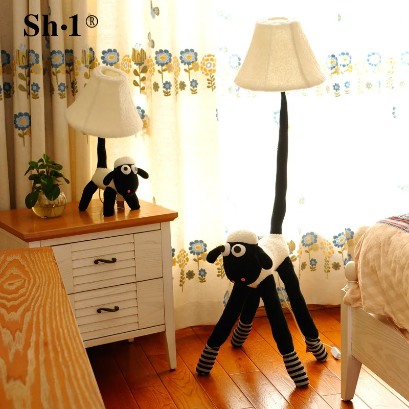 

The lamb Sean cartoon cloth lamp modern pastoral lamp lovely children's bedroom bedside lamp