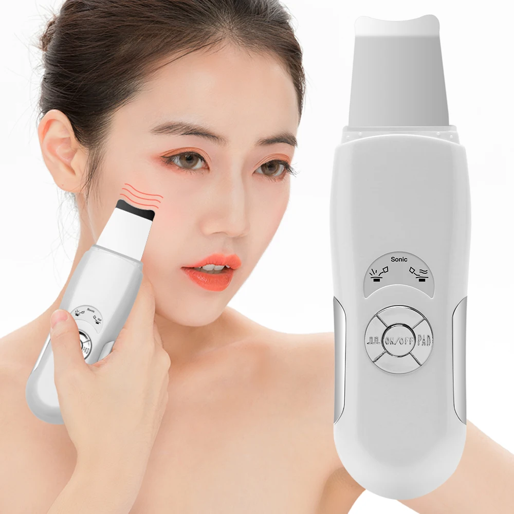 

Ultrasonic Skin Scrubber Face Cleaner Deep Face Cleaning Pore Peeling Blackhead Removal Facial Massager Beauty Machine
