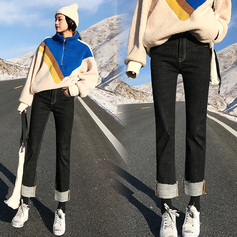 

Vintage High Waist Skinny Jeans Women Pencil Bodycon Straight Jeans Mujer Autumn Spring 2019 Mom Boyfriend Jeans Denim Pants