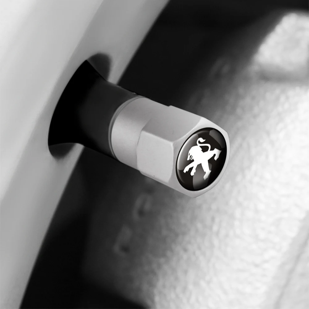 4pcs Metal Car Badges Wheel Tire Valve Caps Covers Auto Accessories For Peugeot 308 307 206 208 207 3008 508 407 2008 5008 406