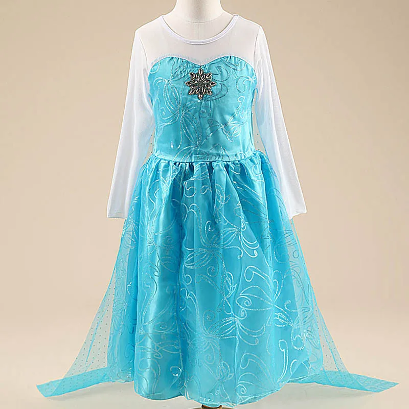 Платье Эльзы для девочек; костюм Снежной Королевы Эльзы для детей; платье принцессы для костюмированной вечеринки; праздничное платье; vestido de festa infantil; зимнее платье