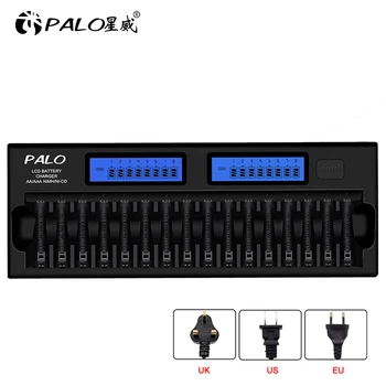 

16 solts Multiple smart battery charger LCD display for AA AAA rechargeable battery fast charging for ni-mh ni m 2A 3A batteries