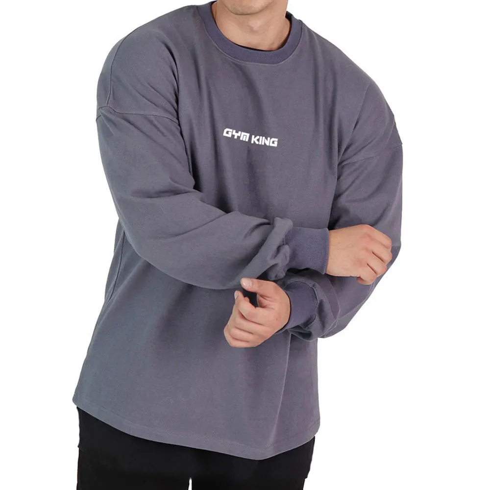 

Gym Sweatshirt Men Casual Loose Hoodies Fashion Hip hop Streetwear New Male Long sleeve Pullover Fitness Workout Sportswear Tops