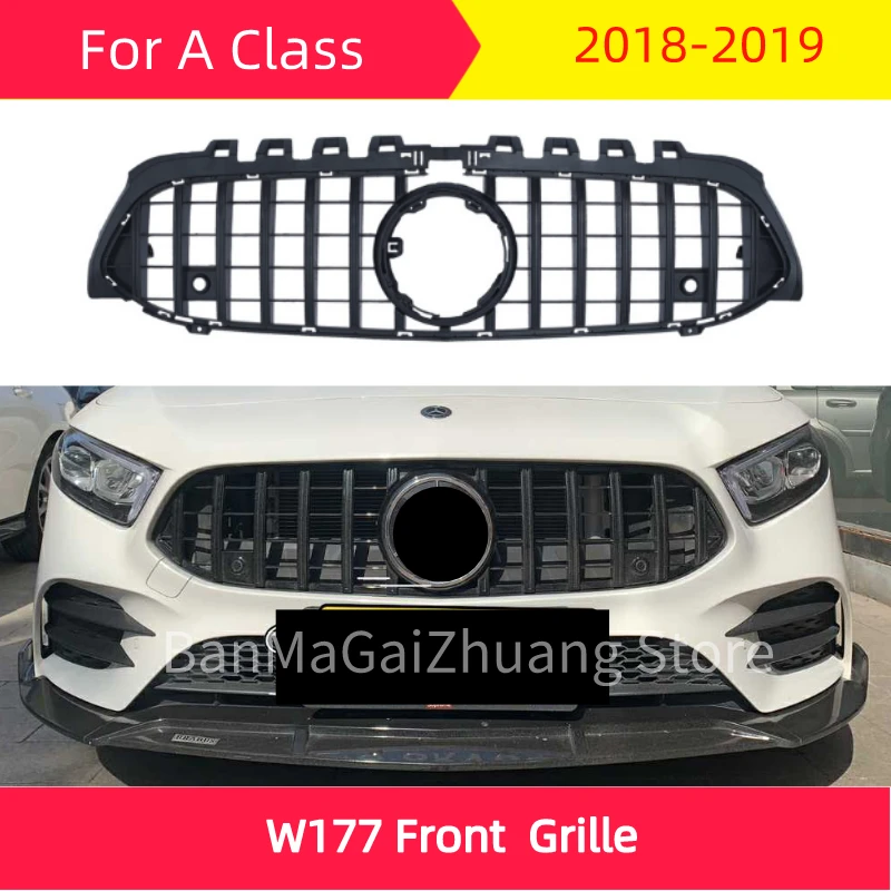 W177 New A Class GT Front Grille for mercedes 2018-2019 A180 A200 A260 A45 ABS front bumper grill | Автомобили и мотоциклы