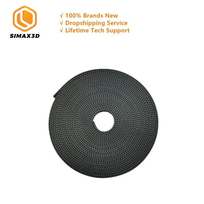 

SIMAX3D 1 m 2GT-6mm rubber opening with GT2 belt GT2-6mm solid color timing belt for 6mm belt Reprap 3D printer accessories supp
