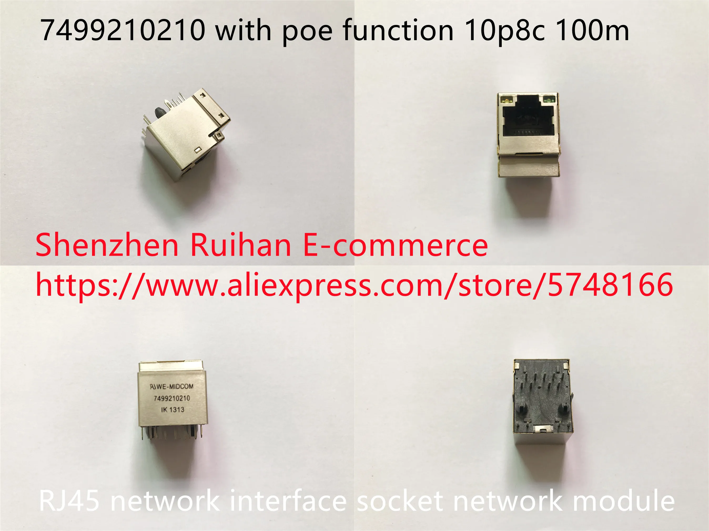 

Original new 100% 7499210210 with poe function 10p8c 100m RJ45 network interface socket network connector module