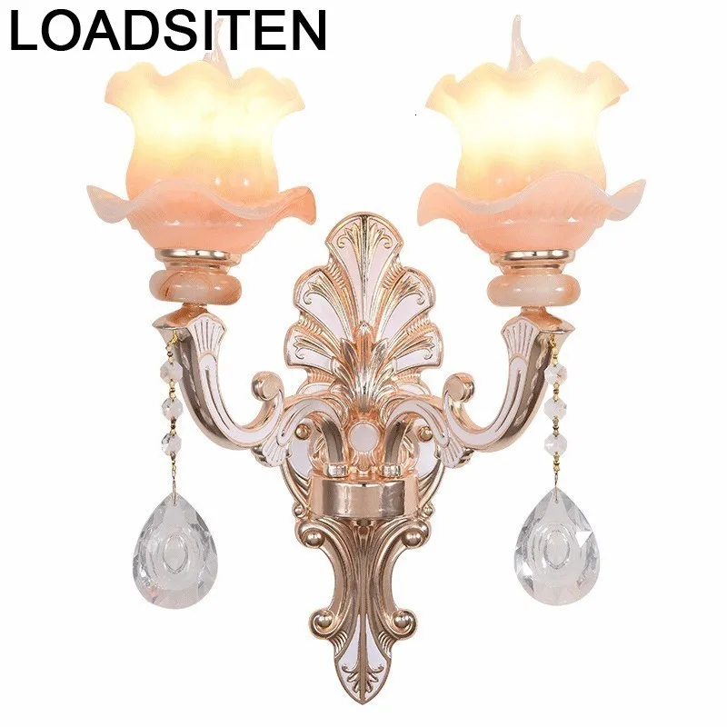 Coiffeuse Avec Miroir Badkamer Verlichting Lampara De Aplique Luz Pared Crystal аппликация Murale светильник Настенный светильник для спальни