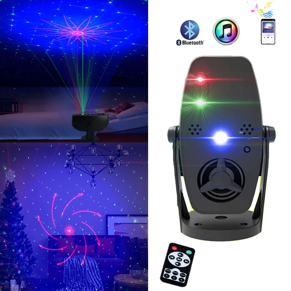 RGB лазерный дискотечный проектор с дистанционным управлением по Bluetooth для диджея