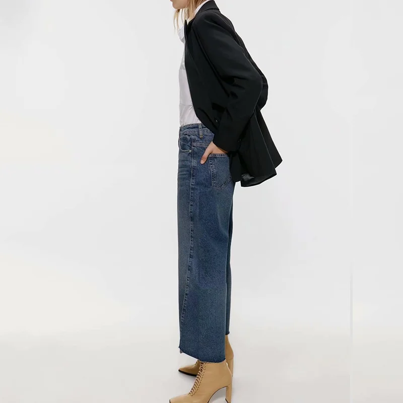 Омикрон размера плюс Для женщин Высокая талия джинсы для женщин в стиле бойфренд джинсы в винтажном стиле дропшиппинг новые хлопковые синие джинсы брюки с широкими штанинами
