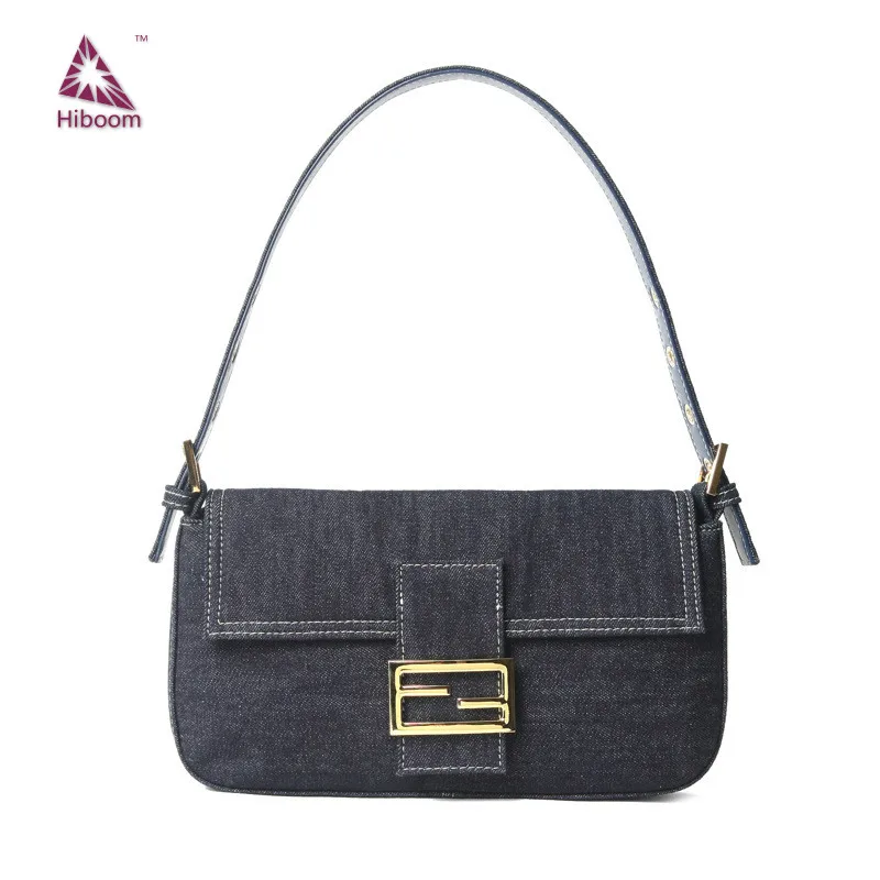

Hiboom 2020 Vintage Denim Style Single-shoulder Slung Lady's Handbag Luxury Handbags Women Bags Designer For Girls