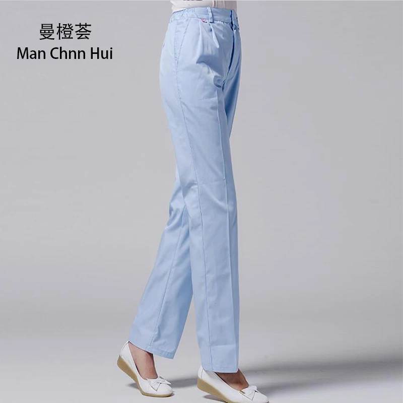 Laboratory clothing female nurse pants slim white pants scrub beauty salon work summer High Quality Nursing