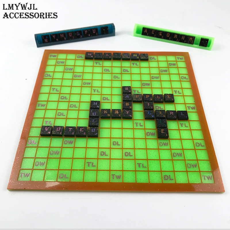 3pcs/DIY English Alphabet Spelling Word Game Chessboard Chess Pieces Silicone Molds for Resin Silicon Molds for Resin Art