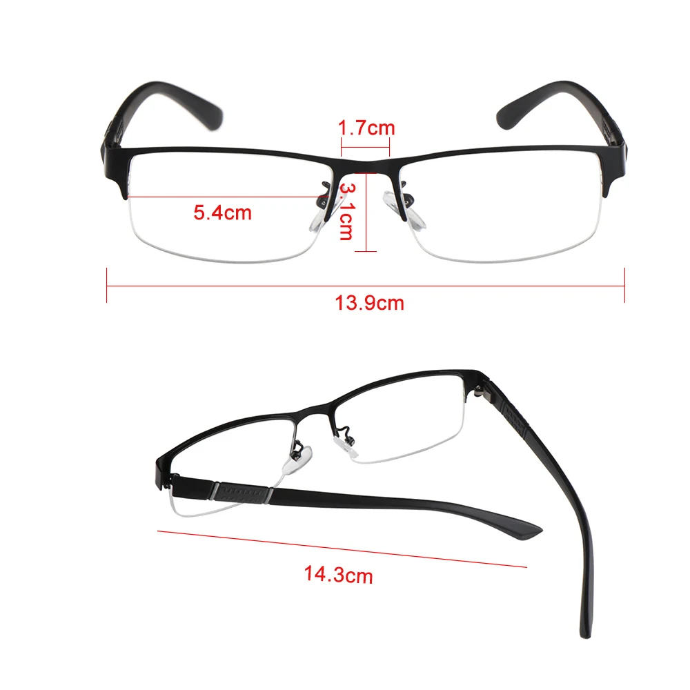 Hot Men's Business Reading Glasses Titanium Alloy Frame Ultra Light Resin Eye Wear Hyperopia Presbyopia Prescription Glasse
