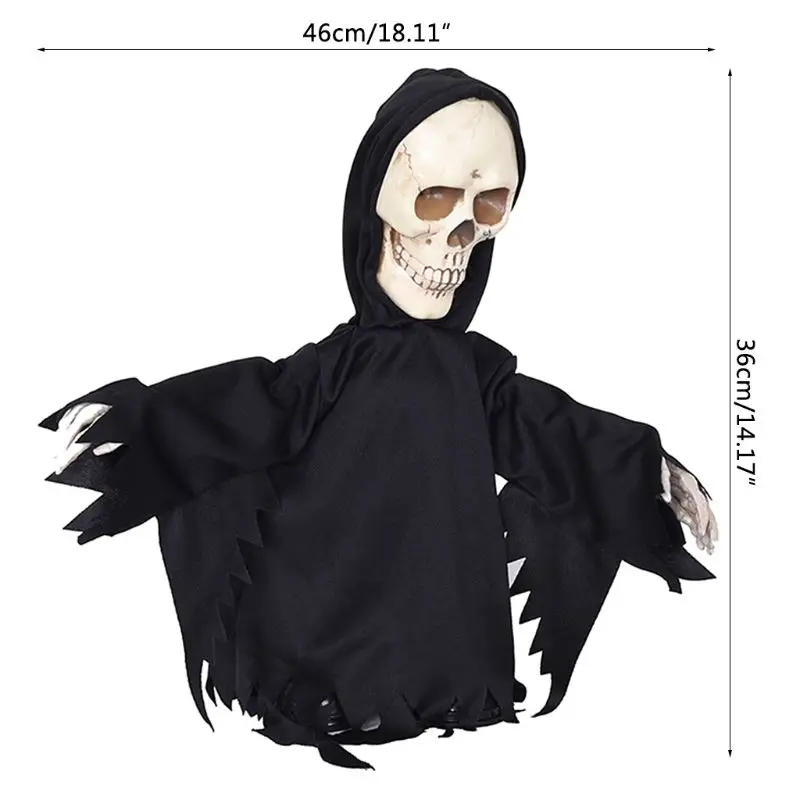 Хэллоуин украшения Grim Reaper электрические страшные шалости Призрак Череп дом с привидениями Ужасы реквизит вечерние игрушки 72XF