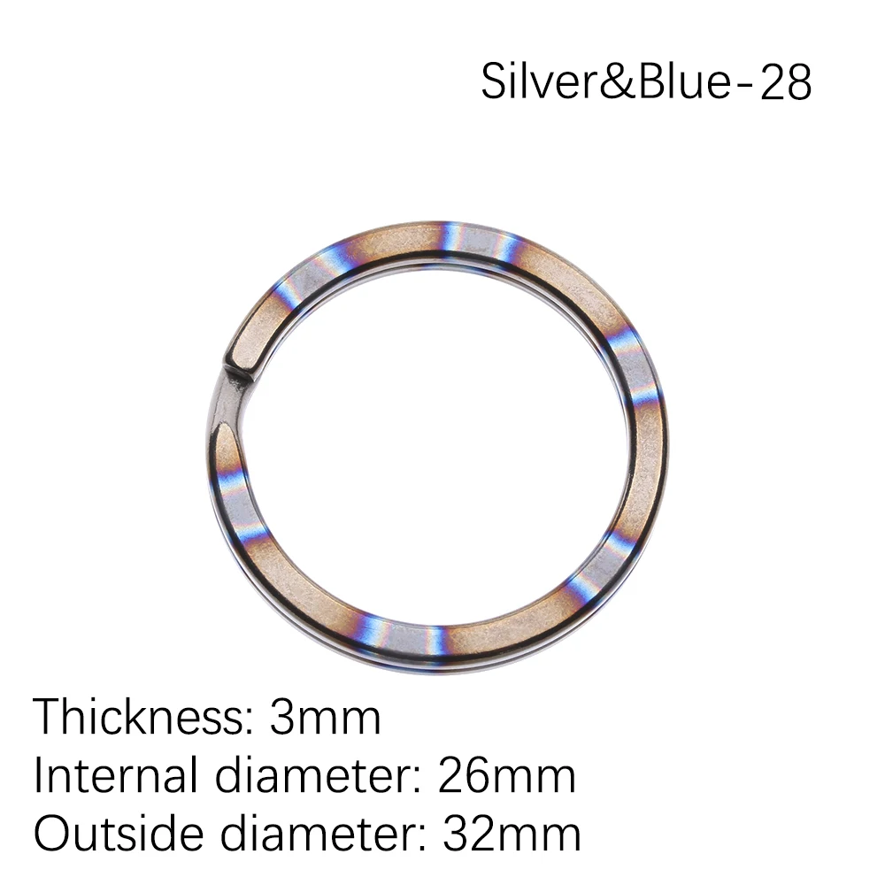 1/2 шт. брелок из титанового сплава для повседневного использования, портативный брелок с пряжкой для ключей, круглый зажим, держатель для ключей, подвесной инструмент для отдыха на природе и путешествий - Цвет: 32mm 1pc Silver Blue