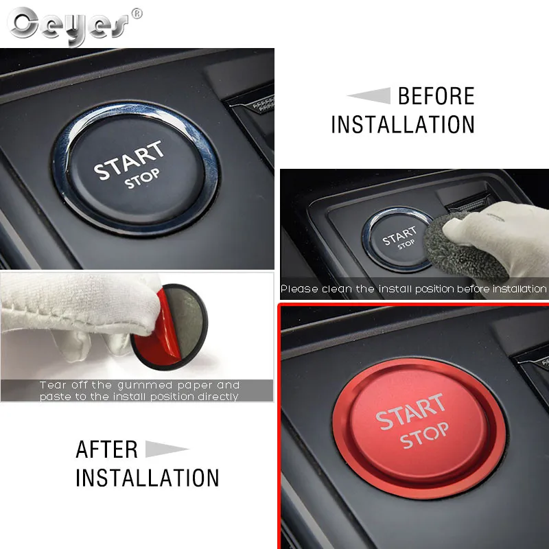 Ceyes наклейки для автомобиля ford Peugeot 5008 3008 408 508l 2008 308 4008 двигателя автомобиля кнопка запуска и остановки кольцо с чехлом для авто Стайлинг