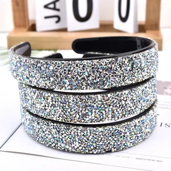 

Superior Quality Shiny Luxury Rhinestone Hair Band Diamond Hair Hoop Hair Accessories for Women Crystal Headbands Girls Headwear