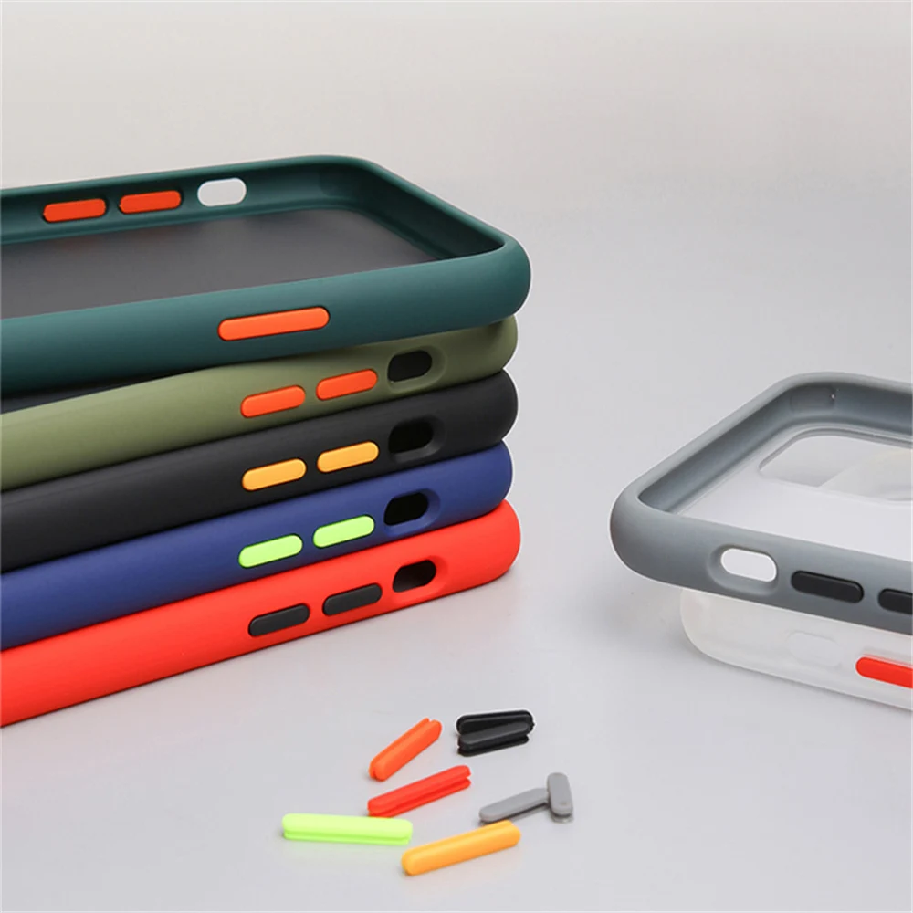 Contrast Color Mobile Phone Case Luxury Matte Hard Frame PC Case For IPhone 11 Pro X XR XS Max 7 8 Plus Fashion Matte Phone Case