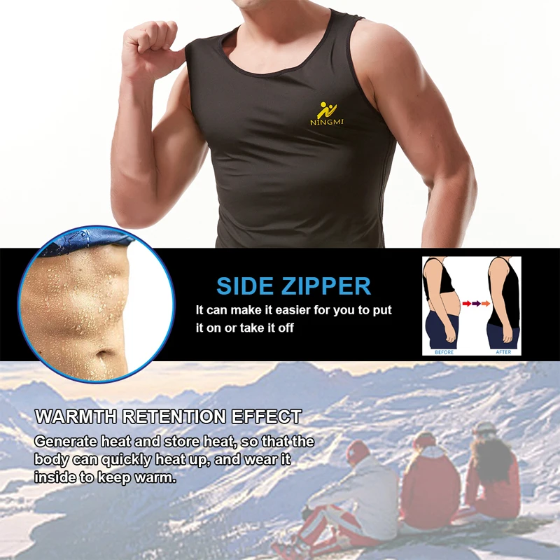 NINGMI Sauna Vest Body Shaper Shirt Wholesale Waist Trainer Slimming Tank Top Shapewear Corset Gym Corset Top Fajas Reductoras