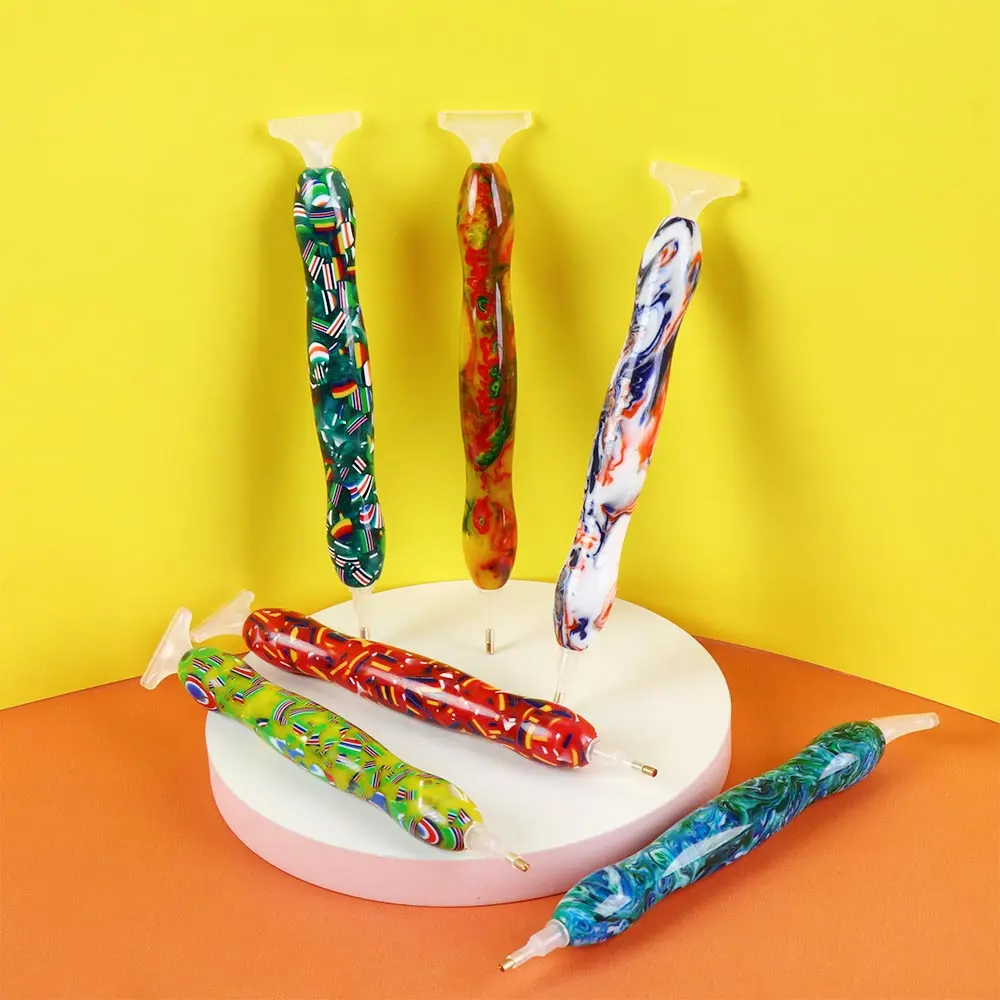 Mosaic Style 5D Diamond Painting Spiral Design Point Drill Pen Cross Stitch Diamond Embroidery Pen DIY Craft Sewing Accessory