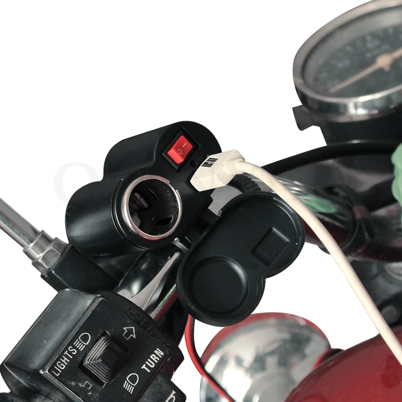 12 В автомобильный мотоцикл велосипед Водонепроницаемый прикуриватель USB зарядное устройство разъем 1 шт. для Yamaha FZ6 FAZER MT-07 FZ07 MT-09 SR XJ6