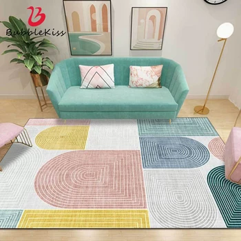 

Bubble Kiss Carpets For Living Room Geometric Color Block Rug Abstract Yellow Blue Pink Carpet Home Floor Mat Customize Carpet