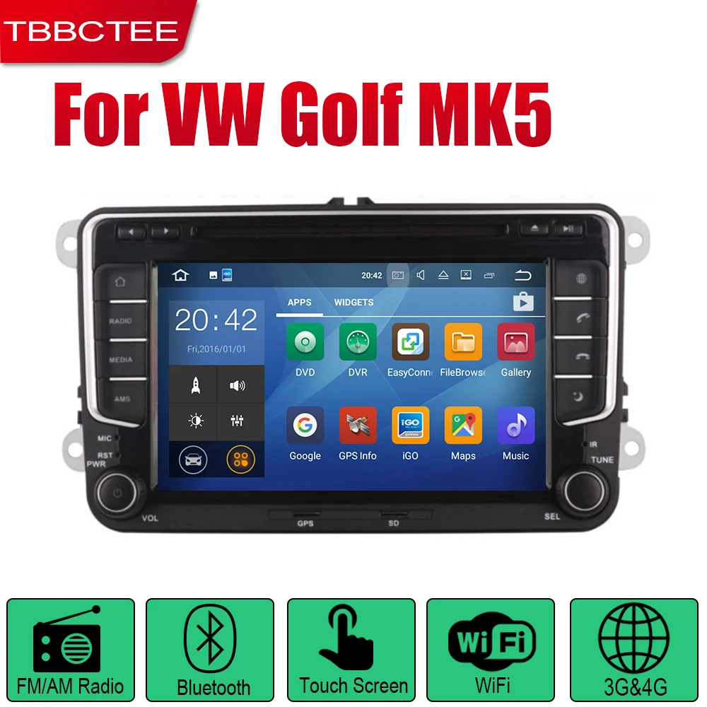 TBBCTEE Android 2 Din автомобильное радио, dvd для Volkswagen VW Golf MK5 2005~ 2008 автомобильный мультимедийный плеер gps навигационная система Радио