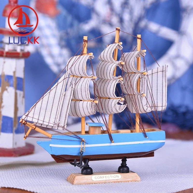Деревянная модель шлюпки LUCKK 18 см Морской Декор интерьера дома Миниатюрные