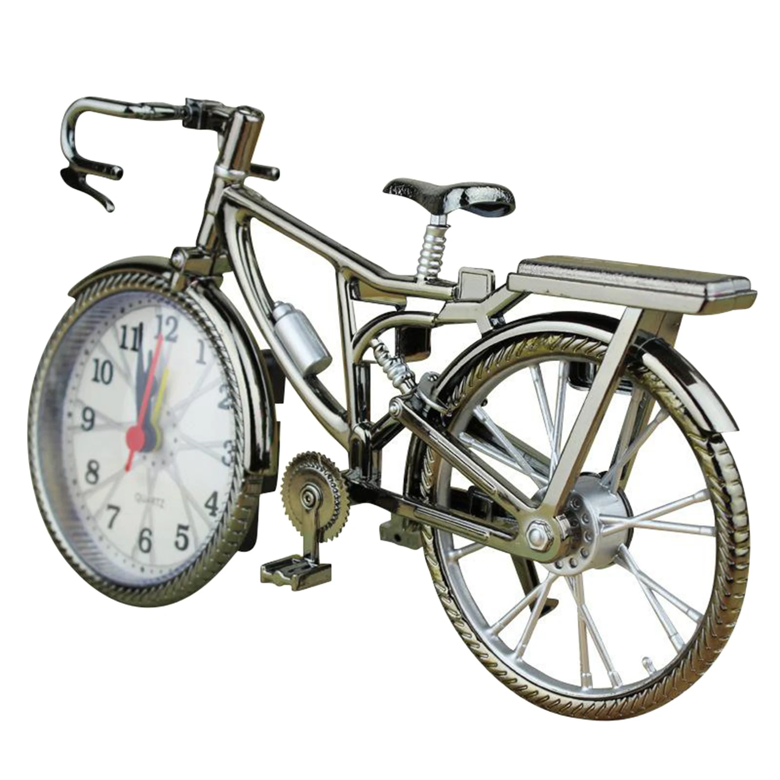 Vintage Bike Shape Alarm Clock Fun Bicycle Clock Ornaments for Home Decor Vintage Bike Shape Alarm Clock Fun Bicycle Clock Ornaments for Home Decor