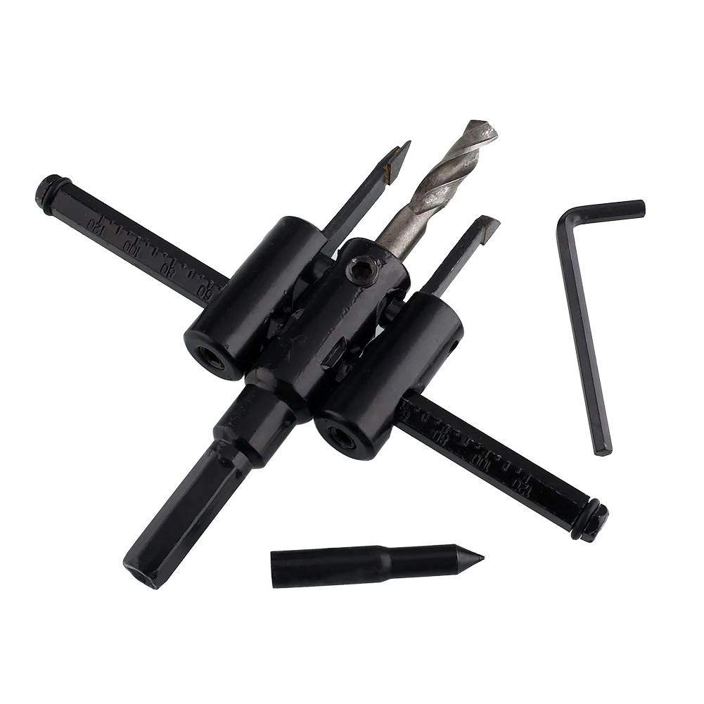 

Cutter 30mm-120mm Cutter Kit Center Drill Bits Adjustable Circle Metal &Amp; Wood Bit Adjustable Circle Cutter Woodworking Hole