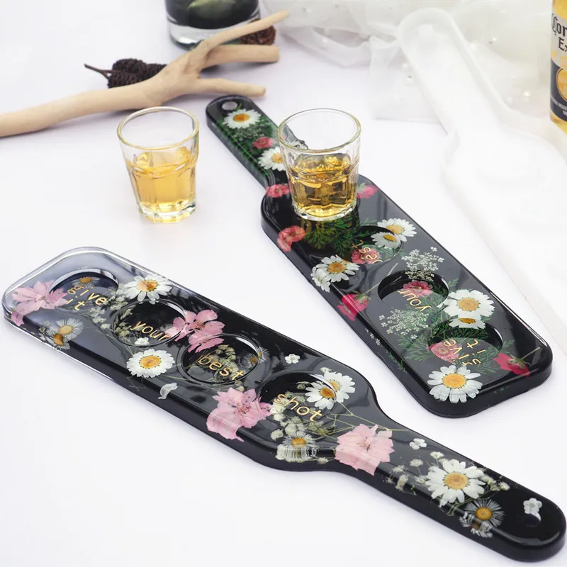 DIY Resin Crystal Silicone Wine Glass Tray Mold Beer Rack Mold Mirror UV Epoxy Resin Craft Mould