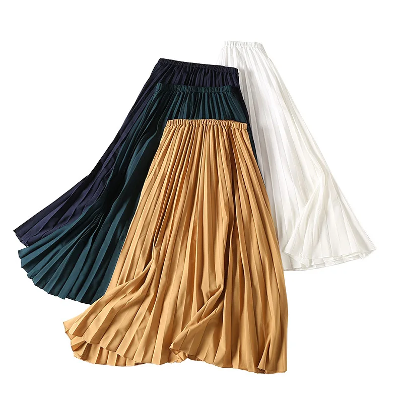 

One's Versatile Loose-Fit Slimming Elastic High-waisted A- line Pleated Skirt Women's Entity