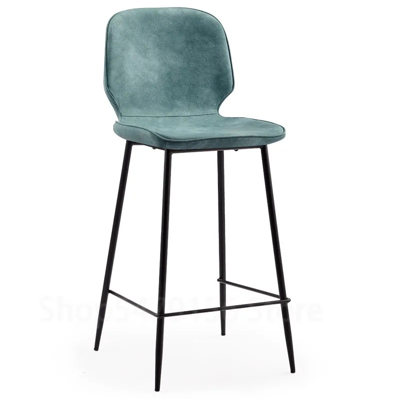 Modern American Industrial Style Bar Chair Retro Iron Chairs Coffee Front Desk Simple PU Leather Stool |