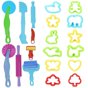 

Kuulee 20 Pcs/set Children DIY Smart Clay Dough Tools Kit with Models and Molds