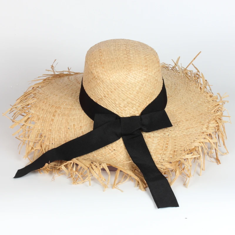 

Wholesale Personality beach sunshade dome straw hat Custom Wide Brim Floppy Raffia Straw Hats For Women
